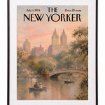 Vintage New Yorker Central Park Rowing Print, Retro NYC Landscape